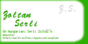 zoltan serli business card